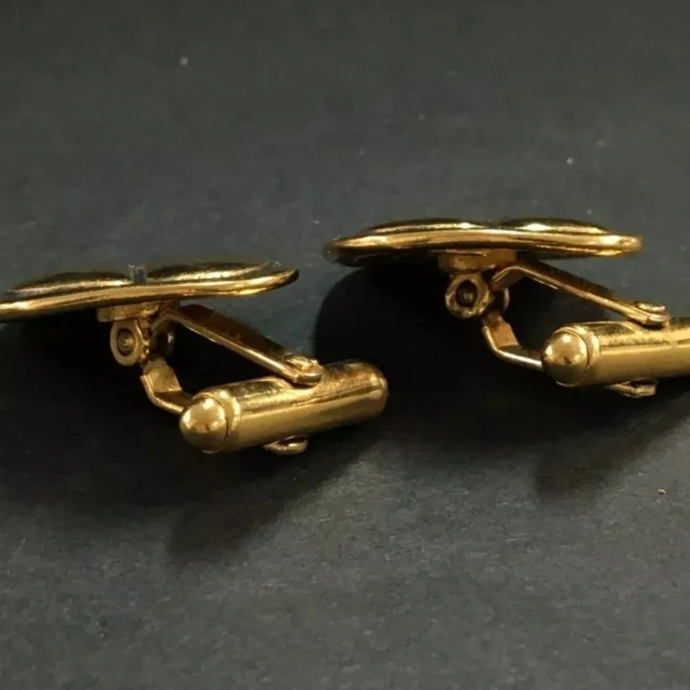 Chanel Gold Tone Cuff Links